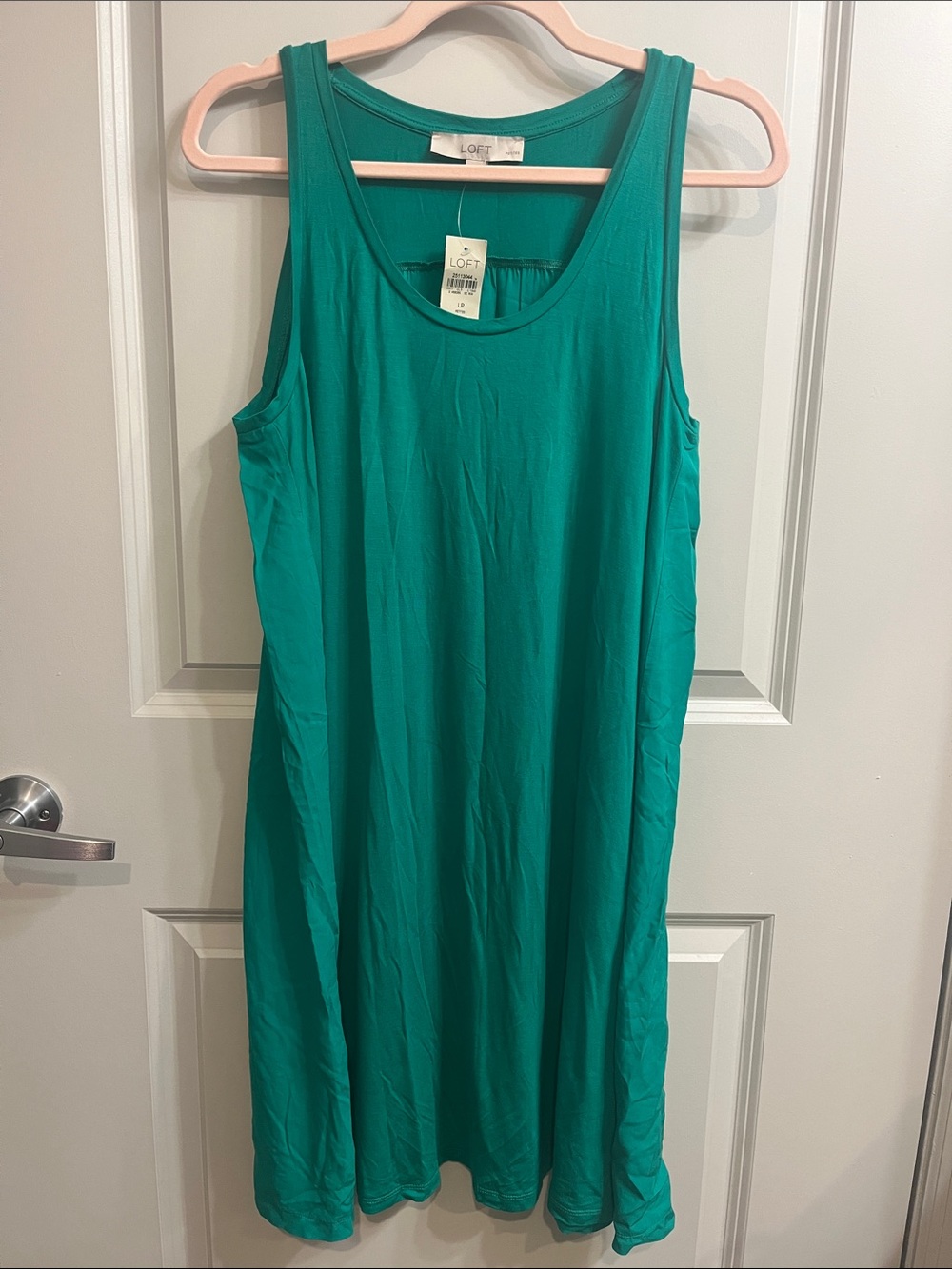 LOFT Teal Sleeveless Midi Tank Dress